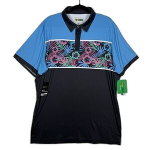 NEW Tipsy Elves Performance Paradise Golf Polo Shirt Men's Size XXL Floral